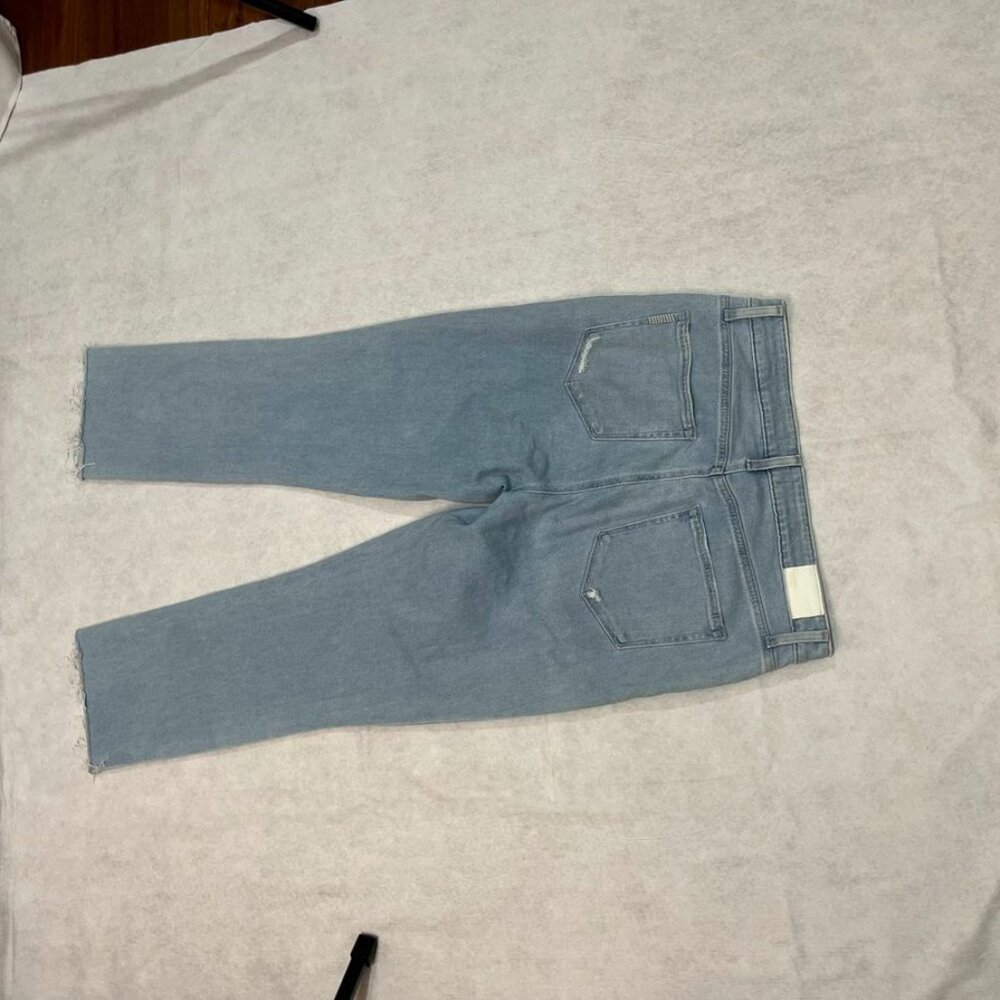 PAIGE Cindy High-Rise Straight-Leg Jeans Macaron Distressed Wash Size 32 - Picture 5 of 15